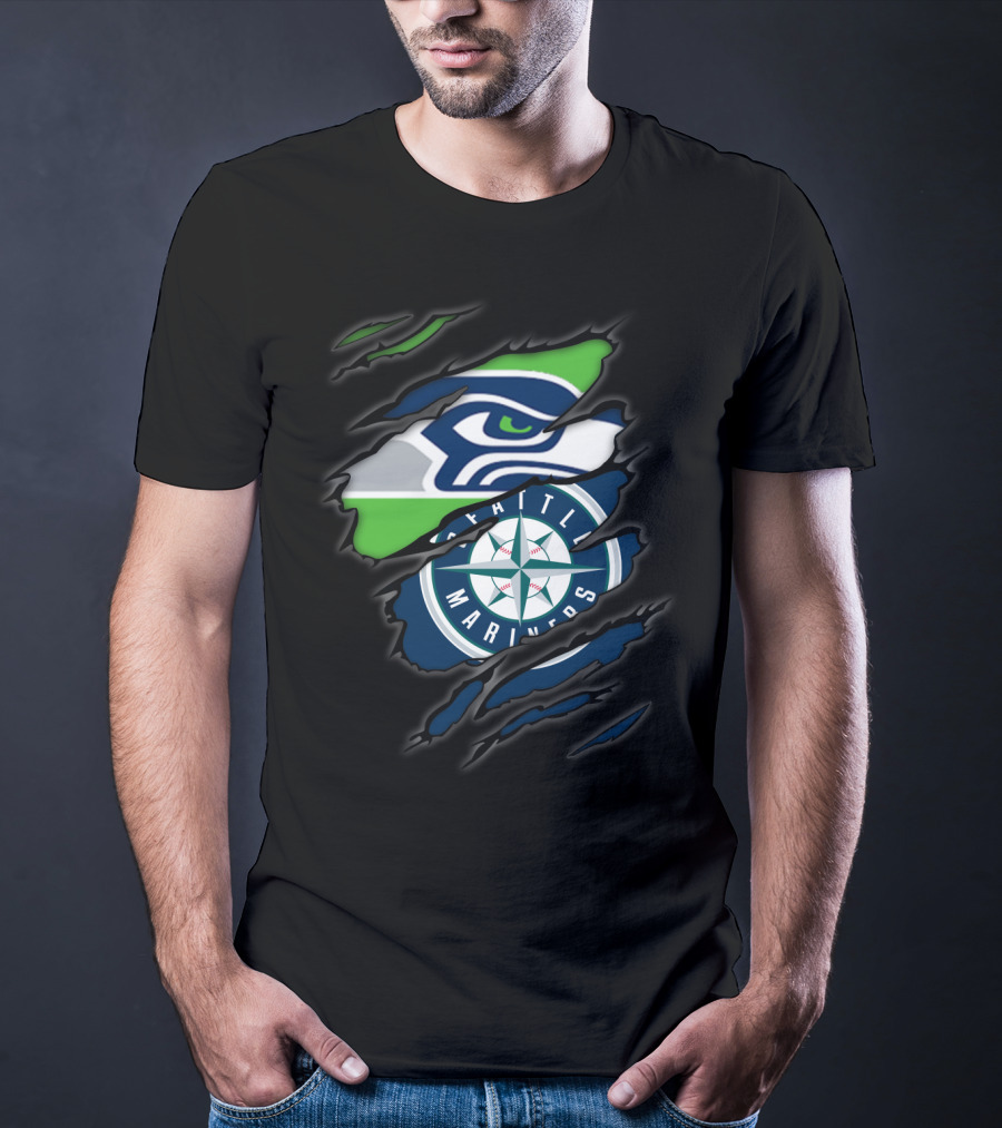 Seahawks Mariners Seattle Sports Crossover T-Shirt