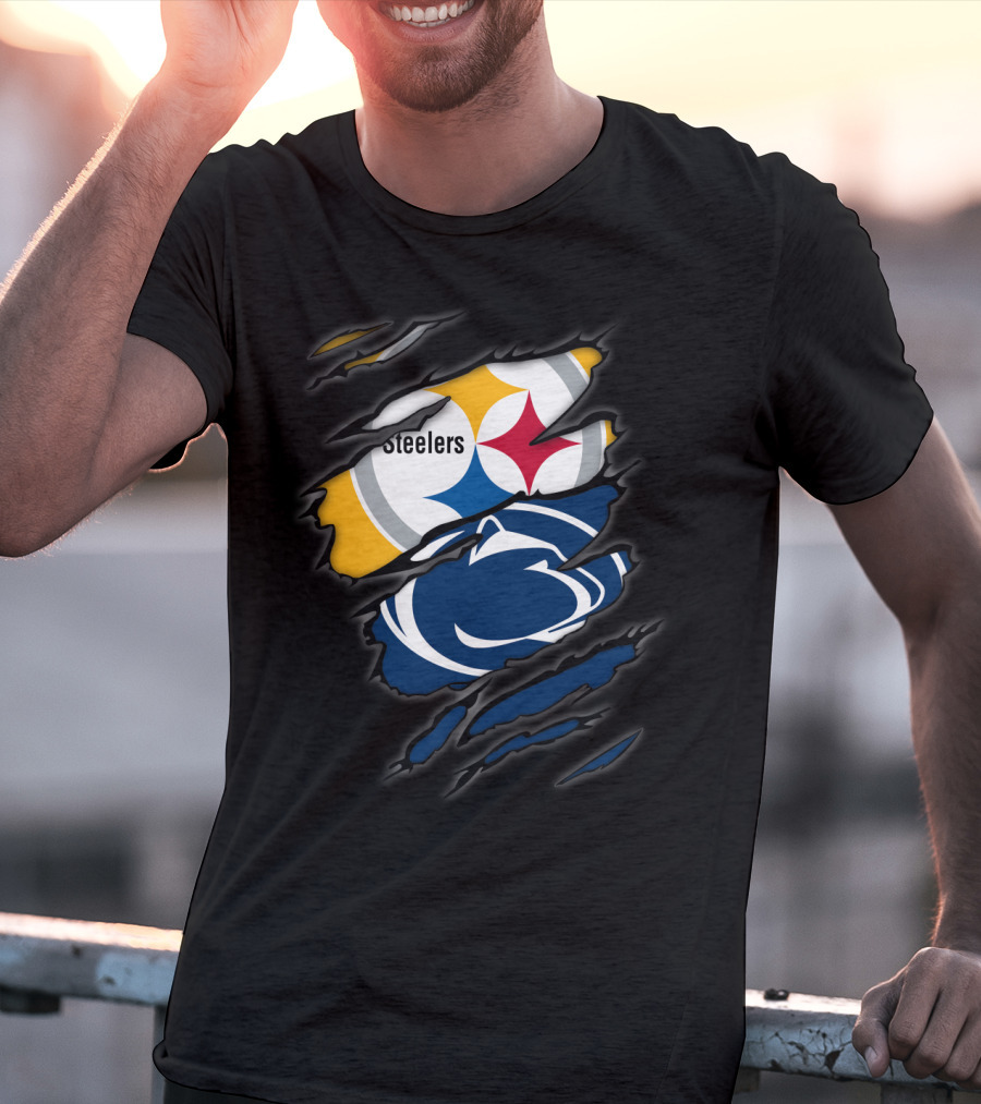 Steelers Penn State Logo Fusion Fan T-Shirt