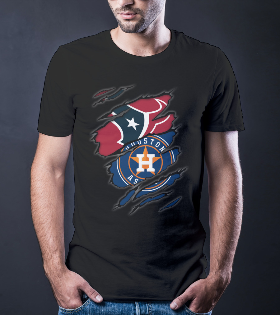 Houston Texans Houston Astros Fan Crossover T-Shirt