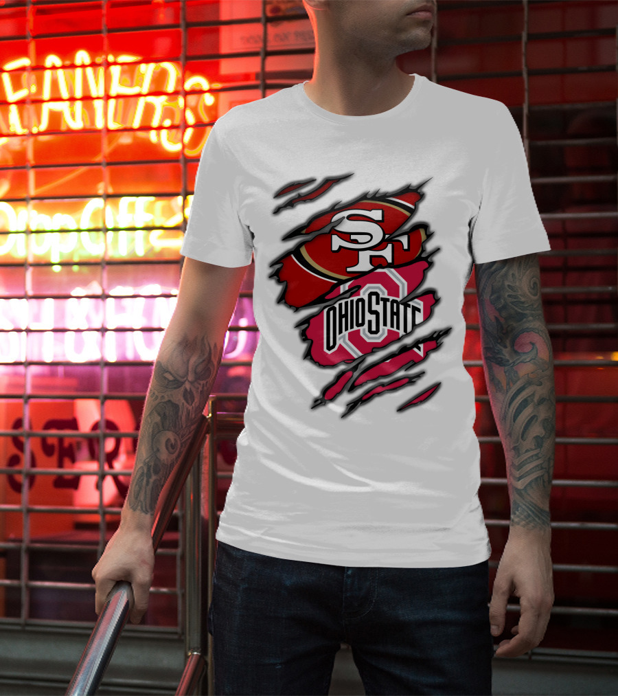 49ers SF Ohio State Buckeyes Logo Mashup T-Shirt
