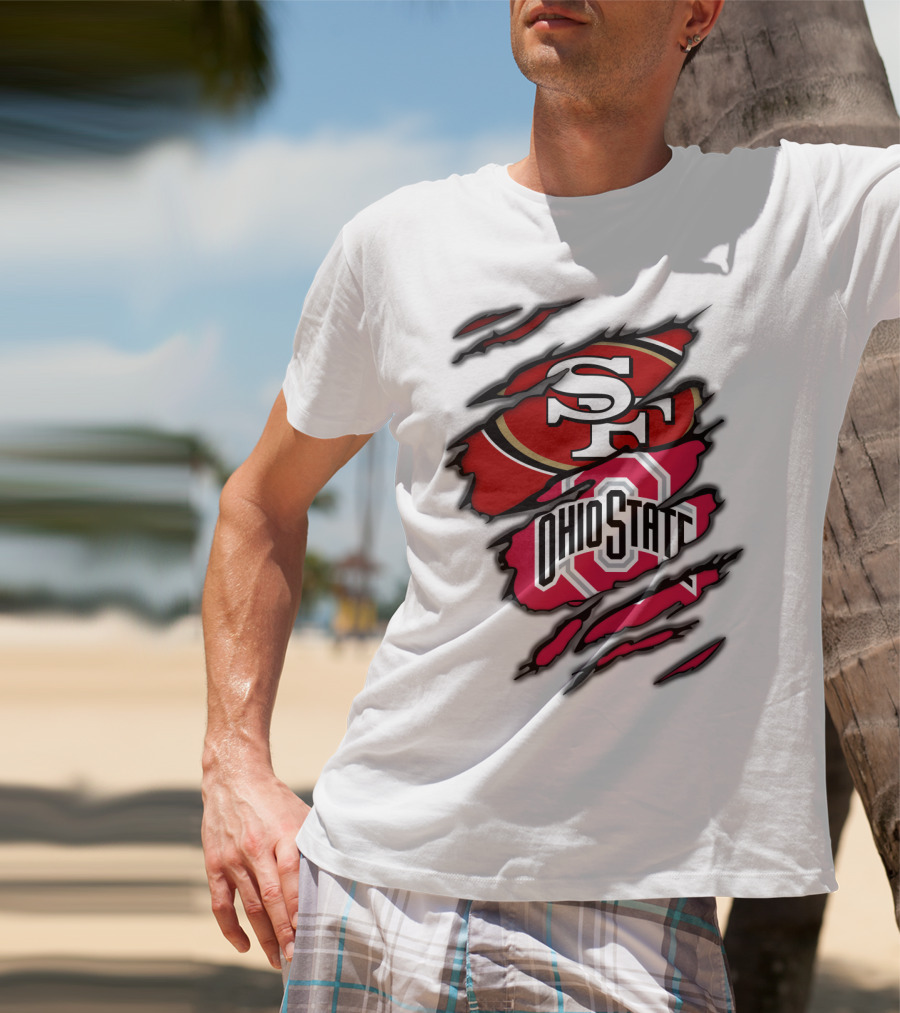 49ers SF Ohio State Buckeyes Logo Mashup T-Shirt