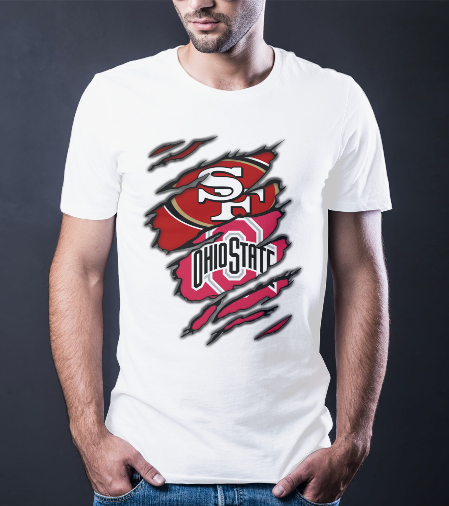49ers SF Ohio State Buckeyes Logo Mashup T-Shirt