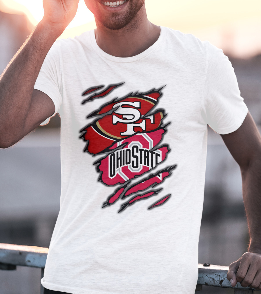 49ers SF Ohio State Buckeyes Logo Mashup T-Shirt