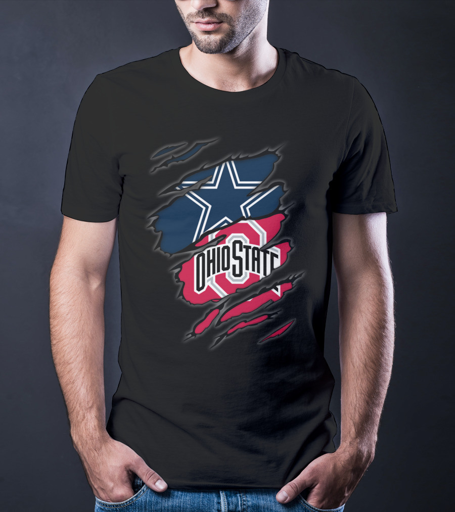 Dallas Cowboys Ohio State Buckeyes Fan Logo Mashup T-Shirt
