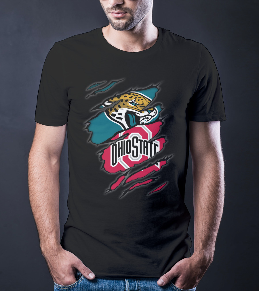Jaguars Ohio State Claw Mark Logo Fusion T-Shirt