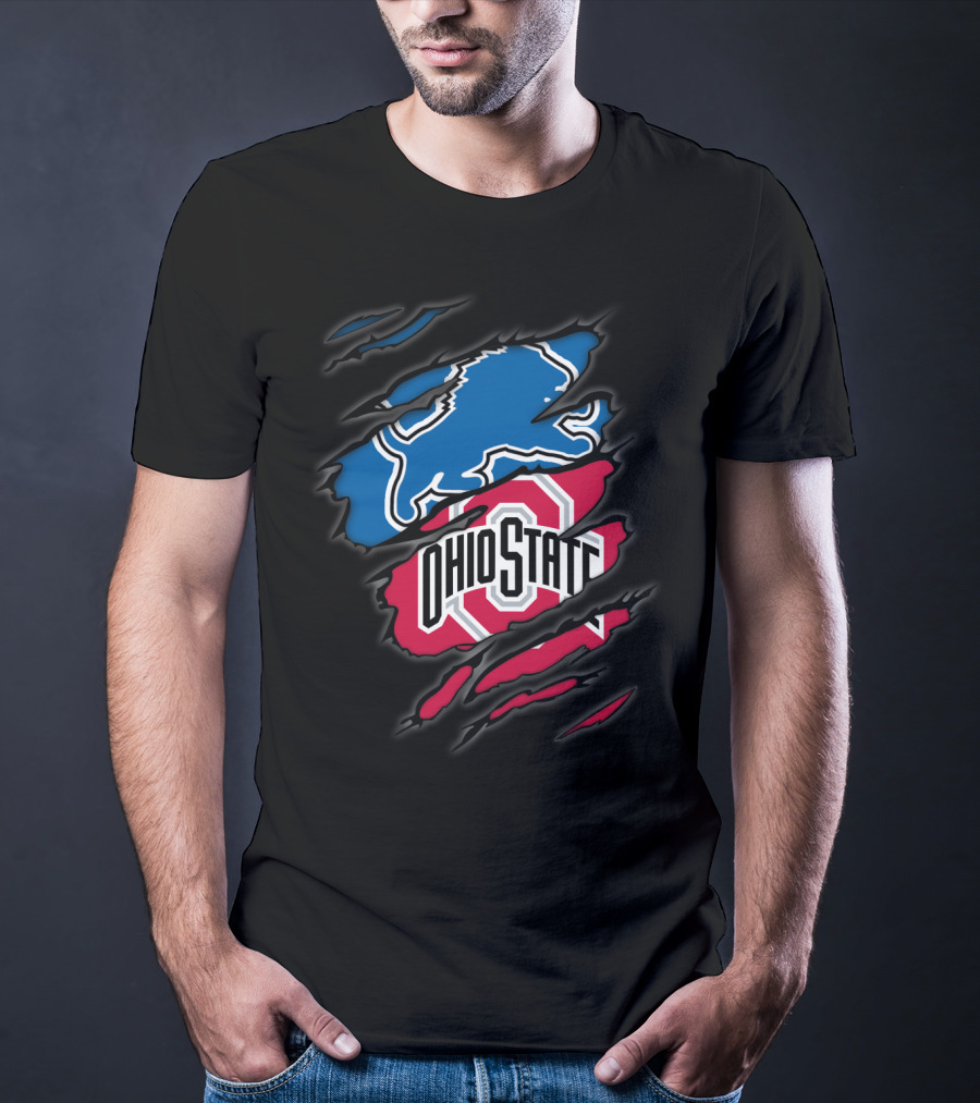 Detroit Lions Ohio State Buckeyes Fusion T-Shirt