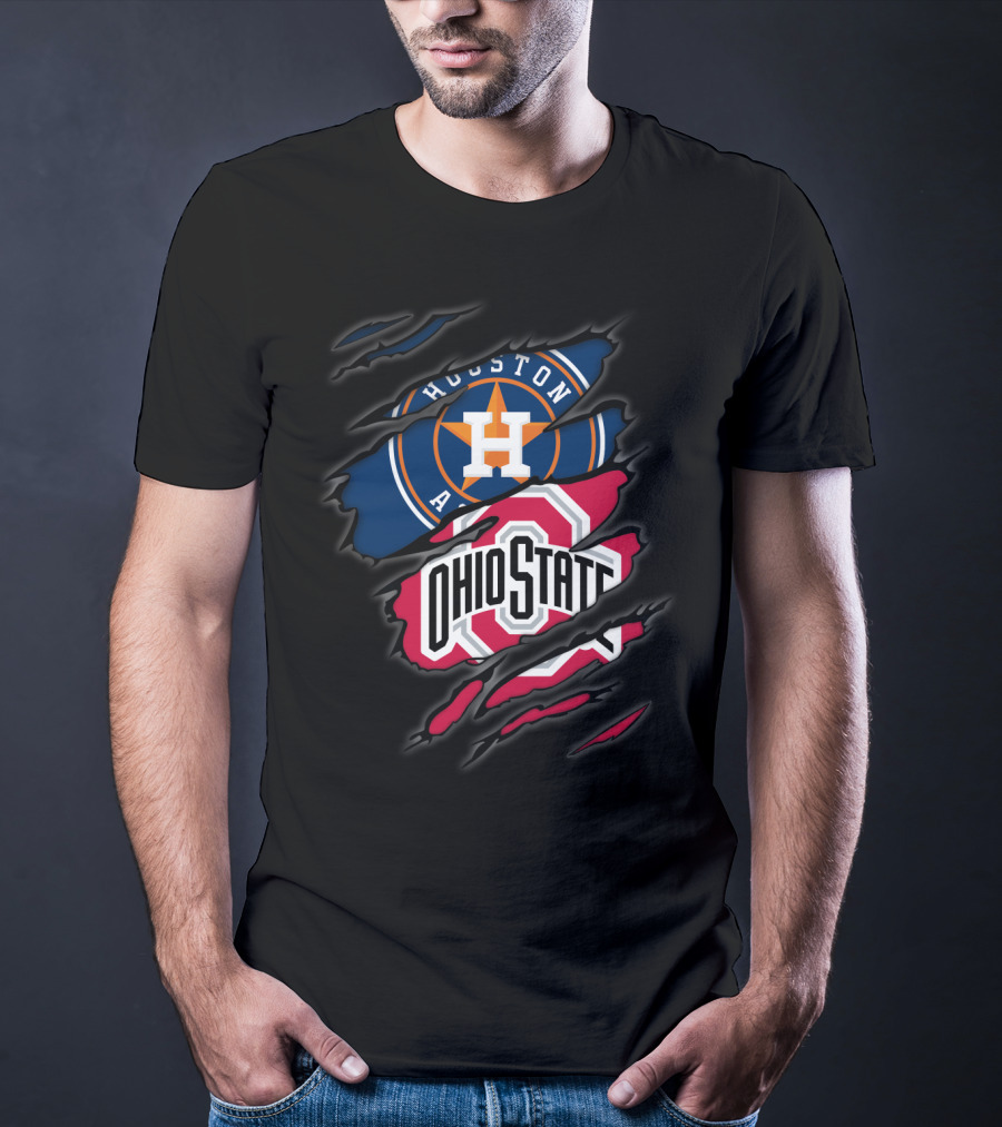 Houston Astros Ohio State Buckeyes Logo Mashup T-Shirt