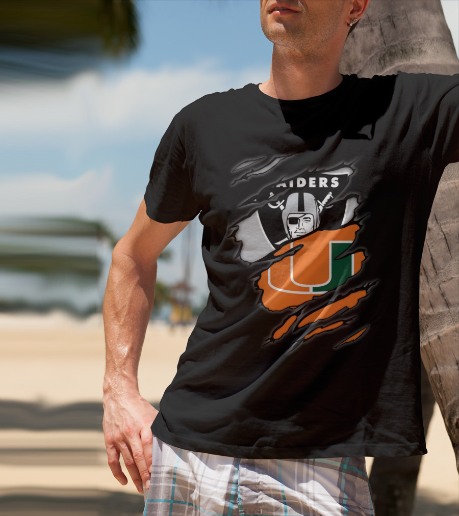 Raiders Miami Hurricanes Crossover T-Shirt