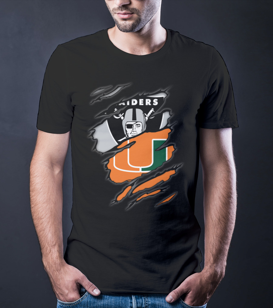 Raiders Miami Hurricanes Crossover T-Shirt