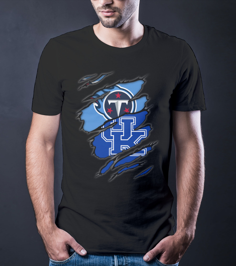 Tennessee Titans Logo With Kentucky Wildcats Emblem T-Shirt
