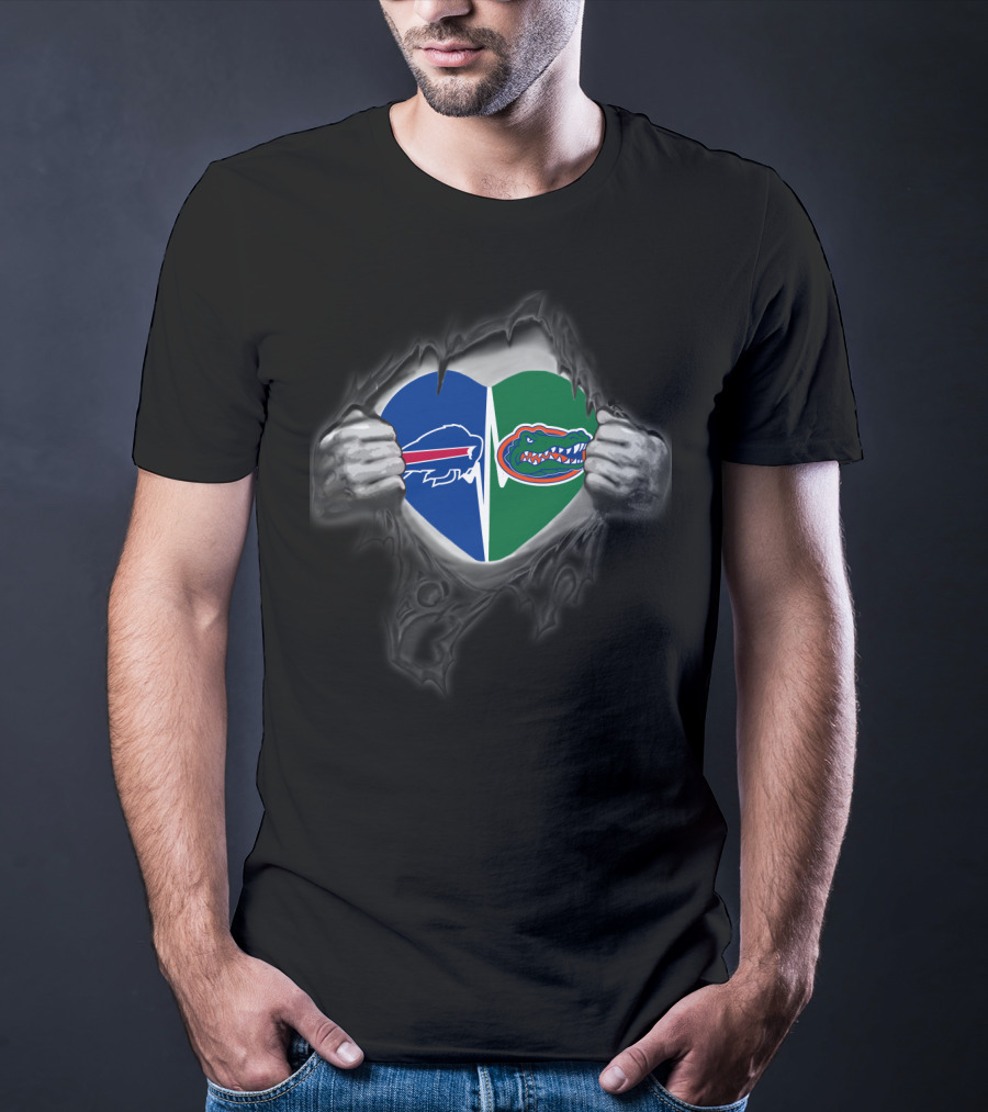 Buffalo Bills And Florida Gators Heart T-Shirt