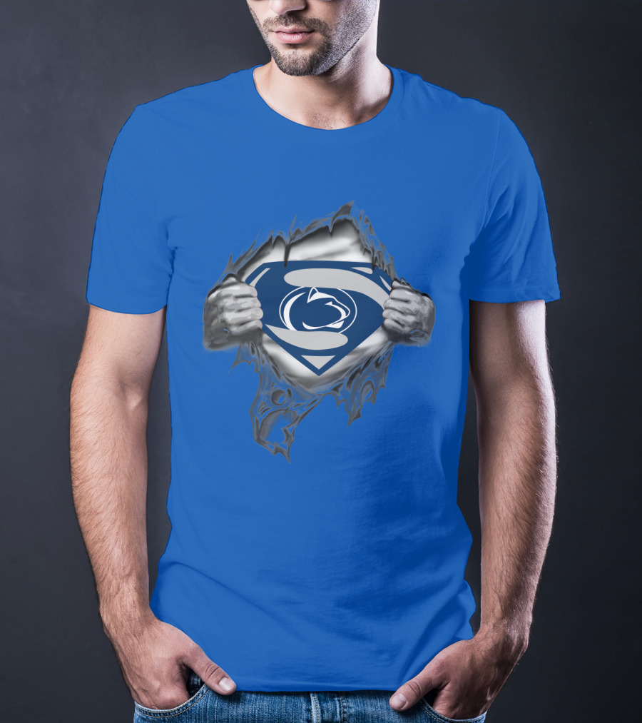Penn State Nittany Lions Superman Logo Rip Open T-Shirt