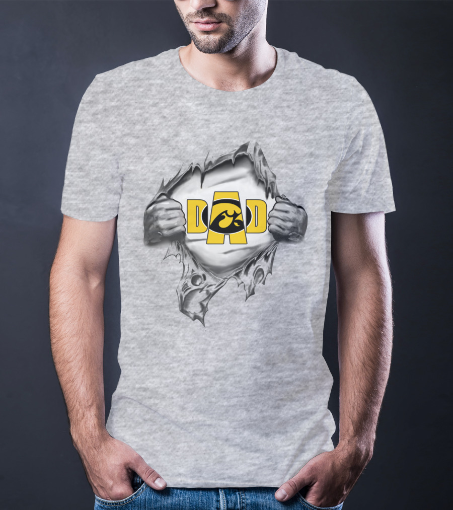 Iowa Hawkeyes Dad Black And Gold T-Shirt