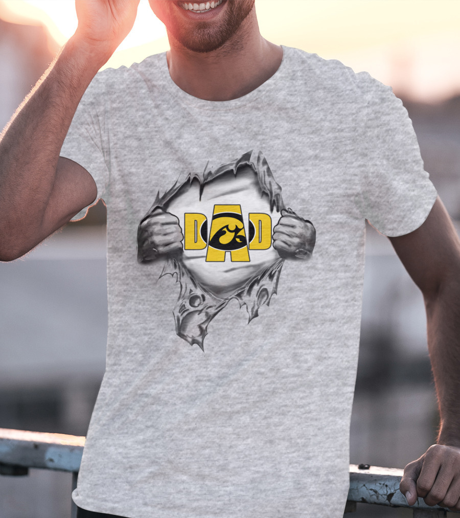 Iowa Hawkeyes Dad Black And Gold T-Shirt