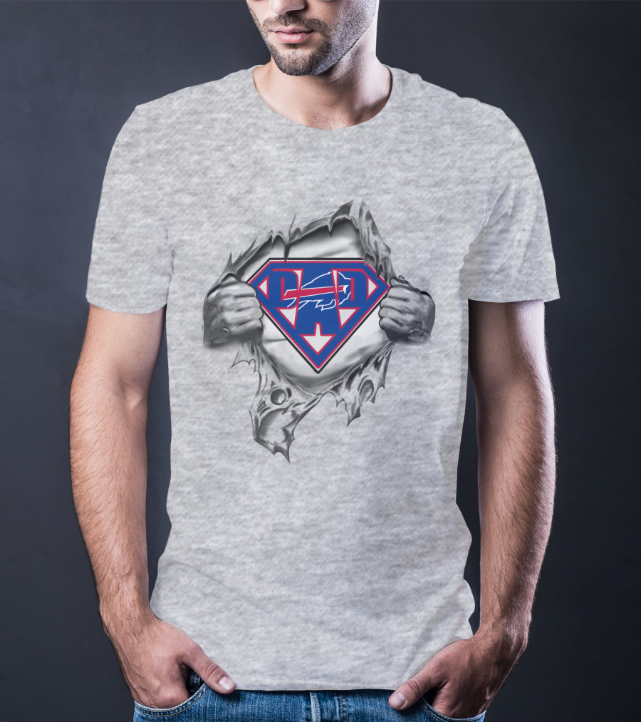 Bills Super Dad Buffalo Logo Shield T-Shirt