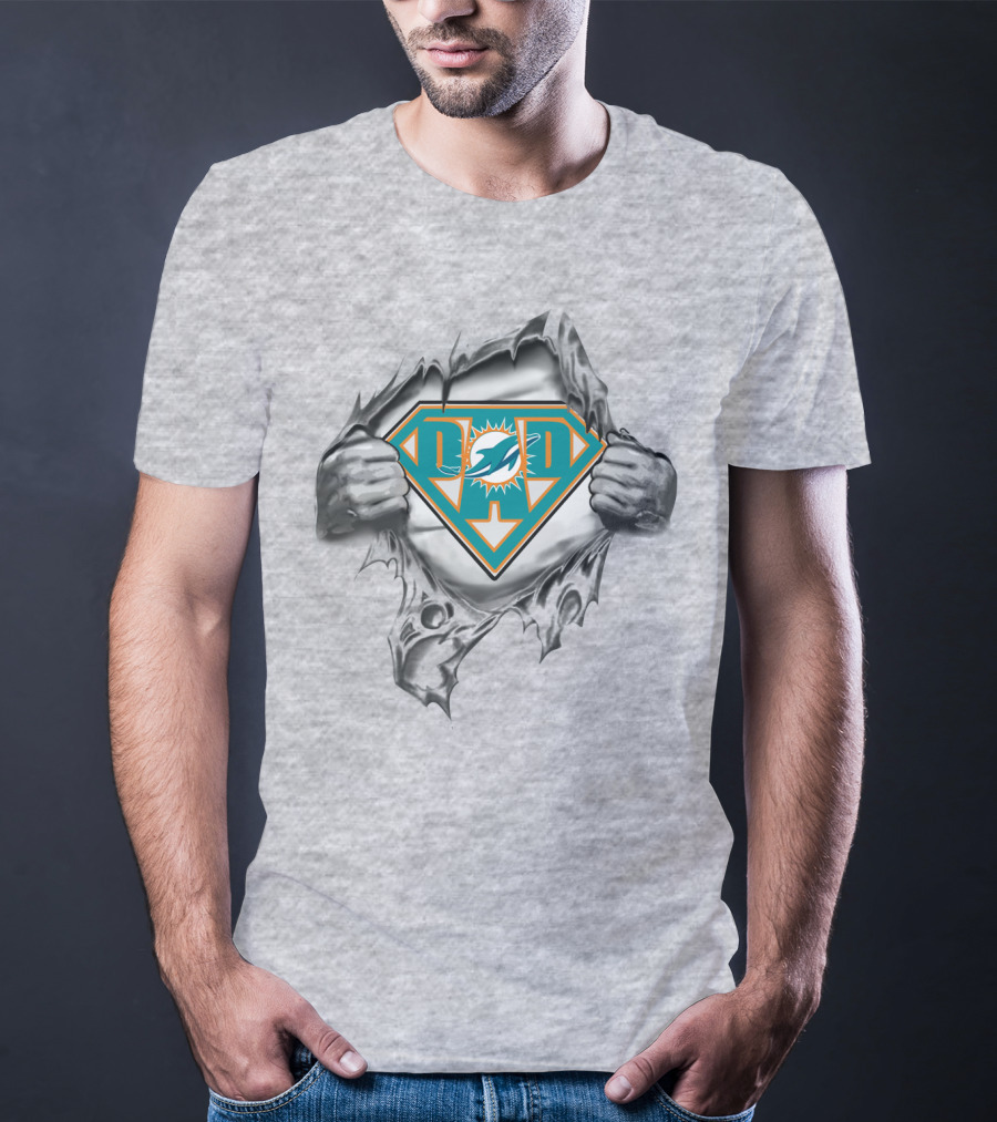 Miami Dolphins Superhero Logo Burst T-Shirt