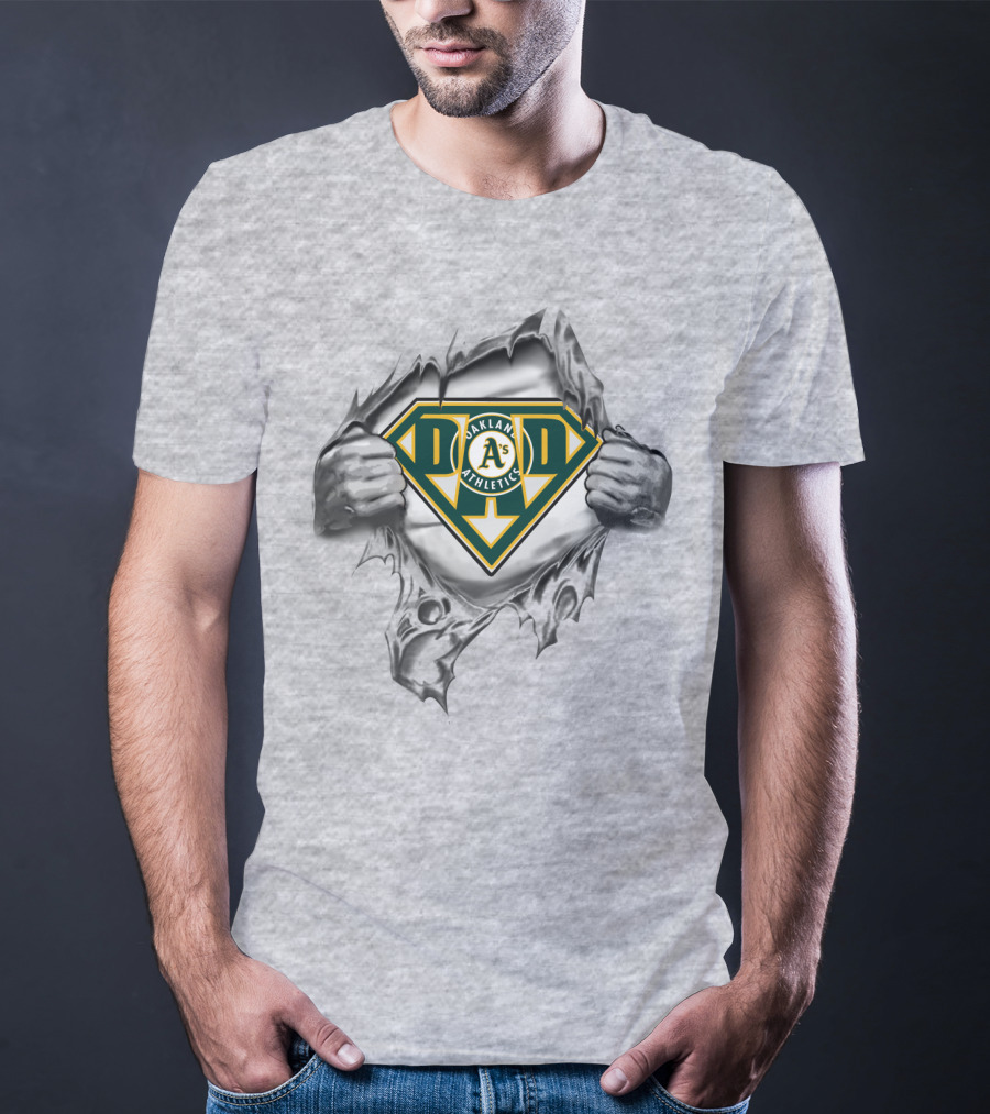 Oakland Athletics Dad Superhero Emblem T-Shirt