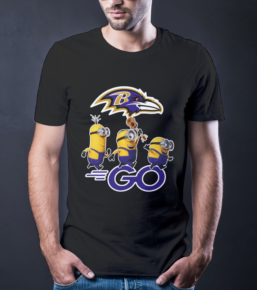 Baltimore Ravens Go Minions Football Mascot Fan T-Shirt