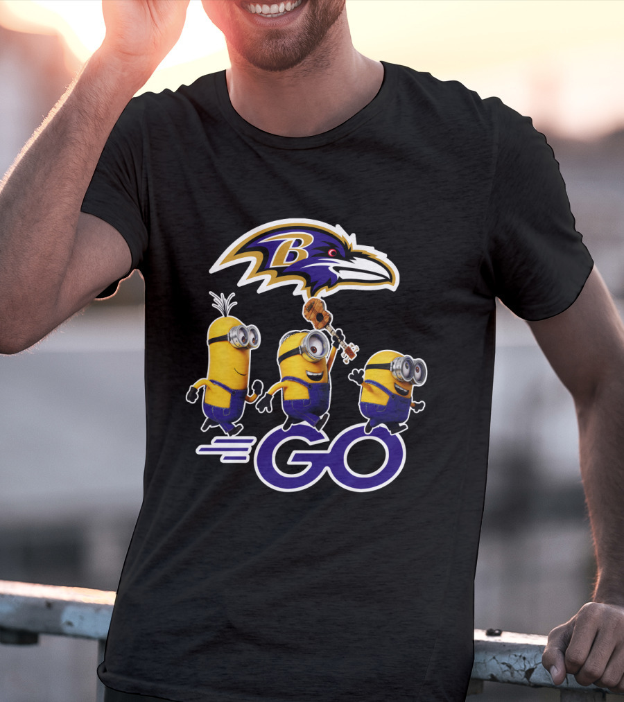 Baltimore Ravens Go Minions Football Mascot Fan T-Shirt