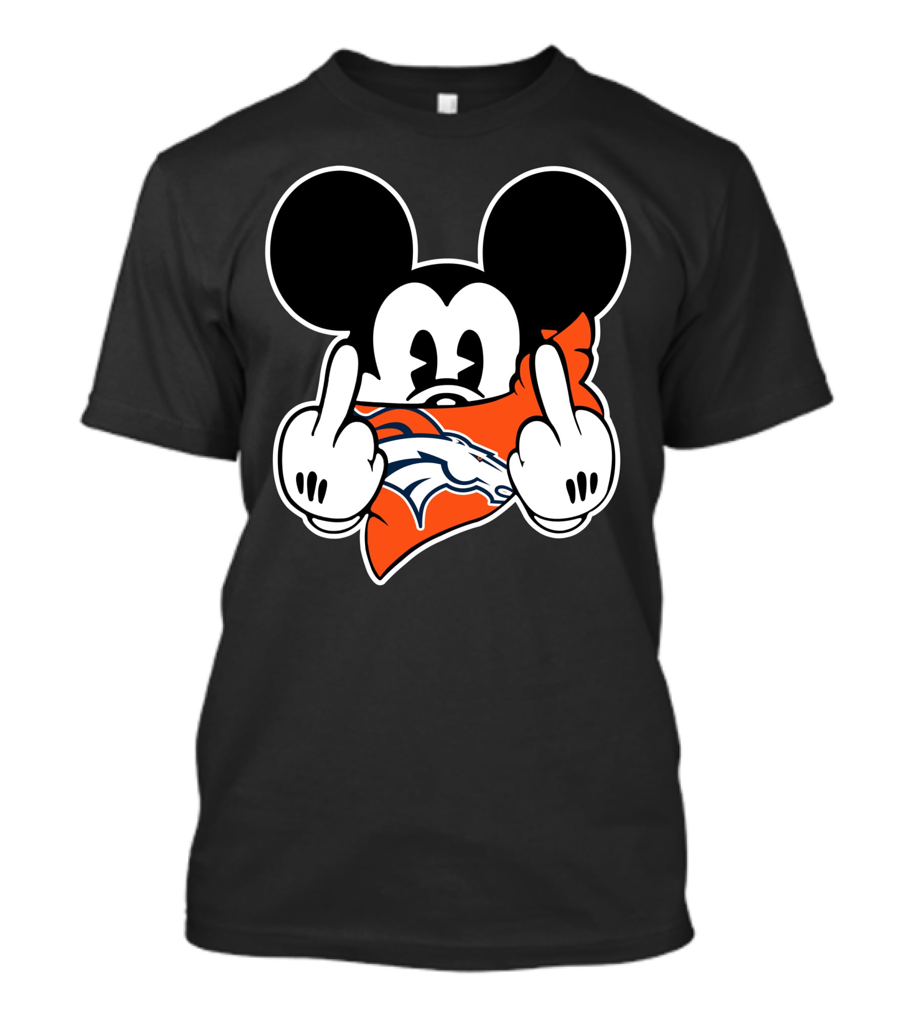 Broncos Mickey Mouse Middle Finger Gesture T-Shirt