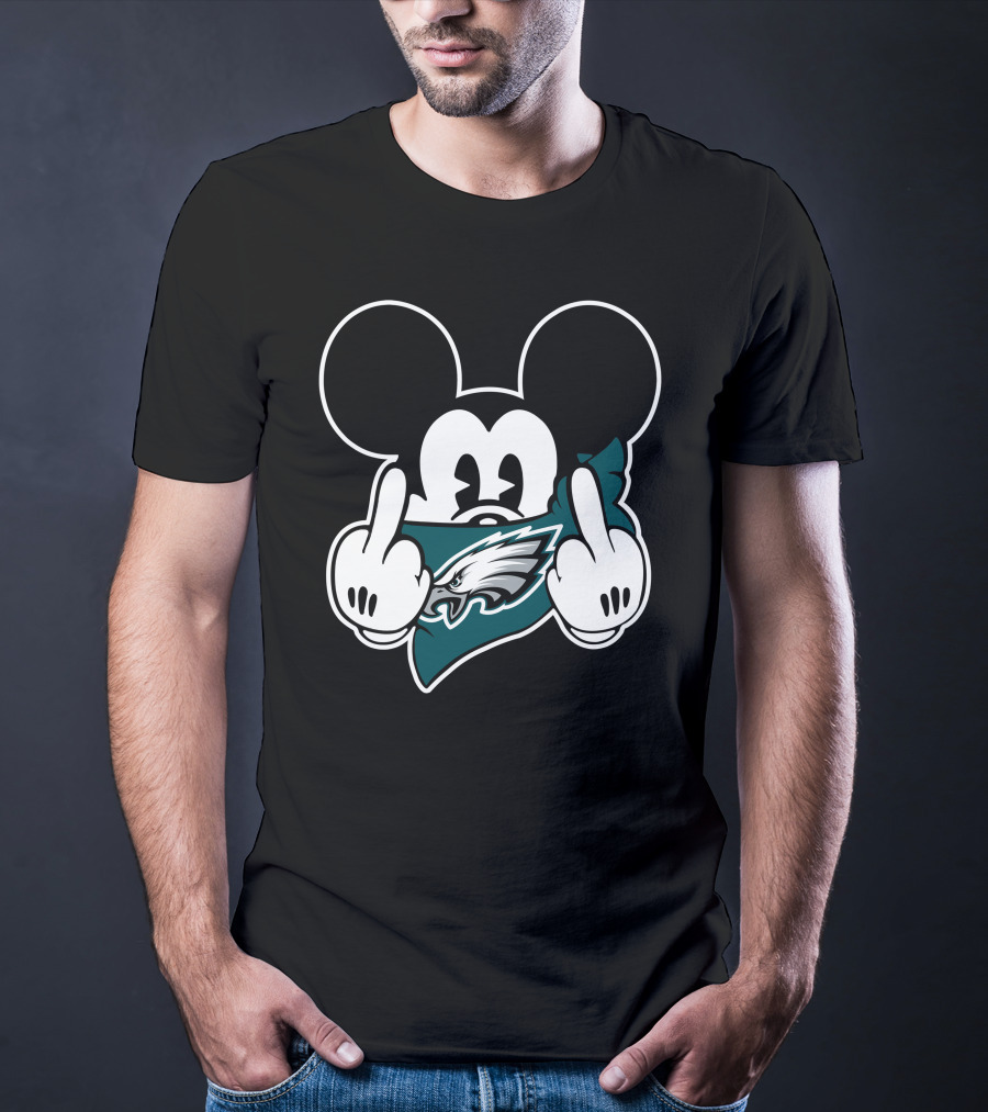 Eagles Mickey Middle Finger Gesture T-Shirt