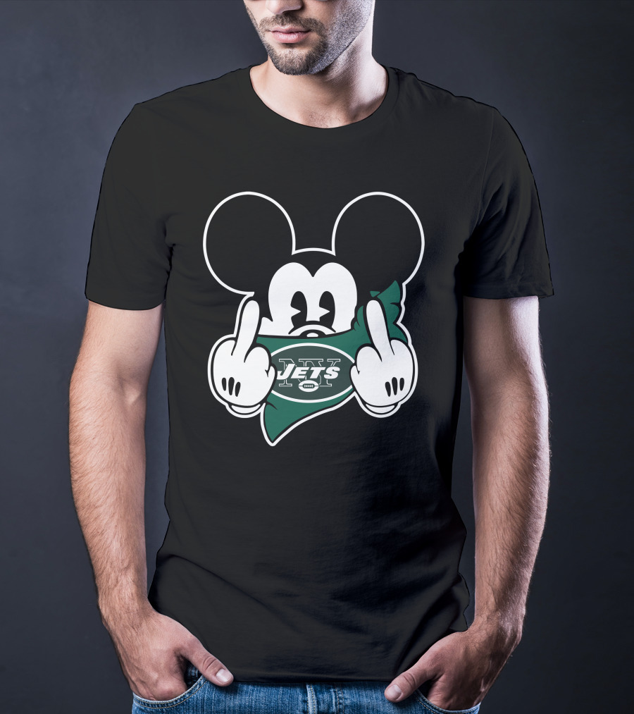 Jets Mickey Mouse Middle Finger T-Shirt