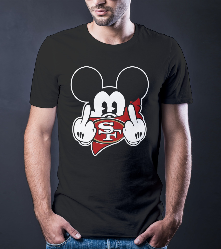 Sf 49ers Mickey Mouse Middle Finger T-Shirt