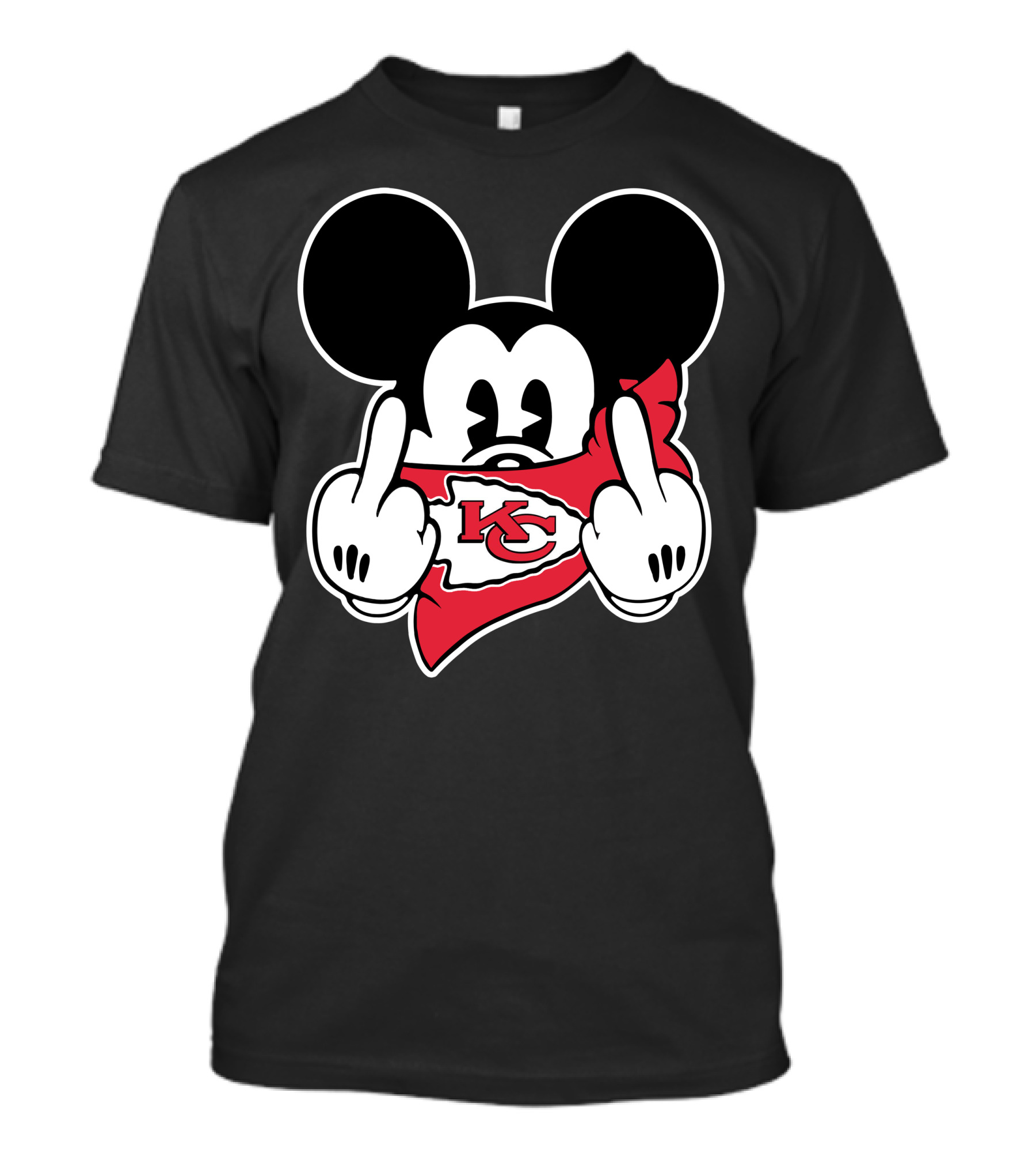 Kansas City Chiefs Mickey Mouse Bandana Gesture T-Shirt