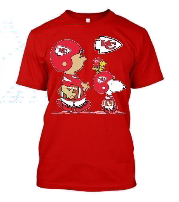 Kansas City Chiefs Snoopy And Woodstock Football Characters T-Shirt
