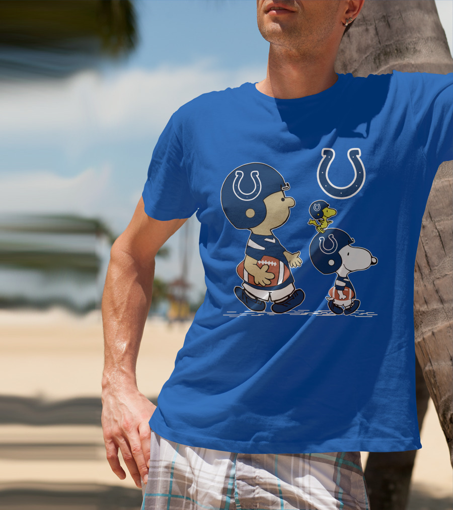 Colts Snoopy And Woodstock Football Helmets T-Shirt