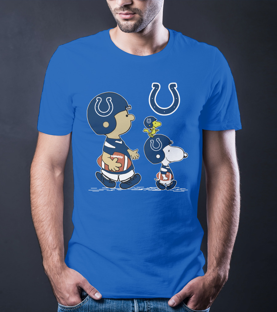 Colts Snoopy And Woodstock Football Helmets T-Shirt