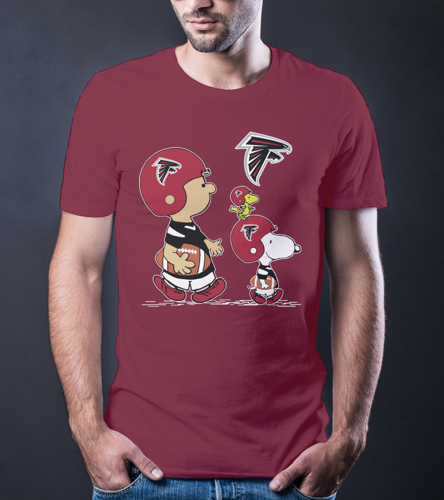 Falcons Snoopy Charlie Brown Woodstock Football Team T-Shirt