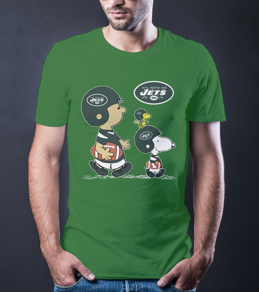 New York Jets Snoopy And Woodstock Football Adventure T-Shirt