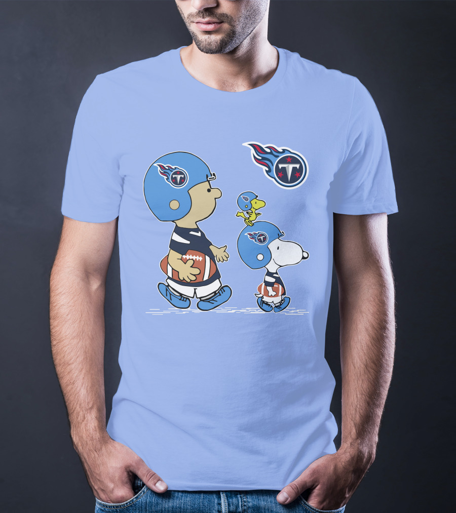 Titans Football Snoopy And Friends Helmet Walk T-Shirt
