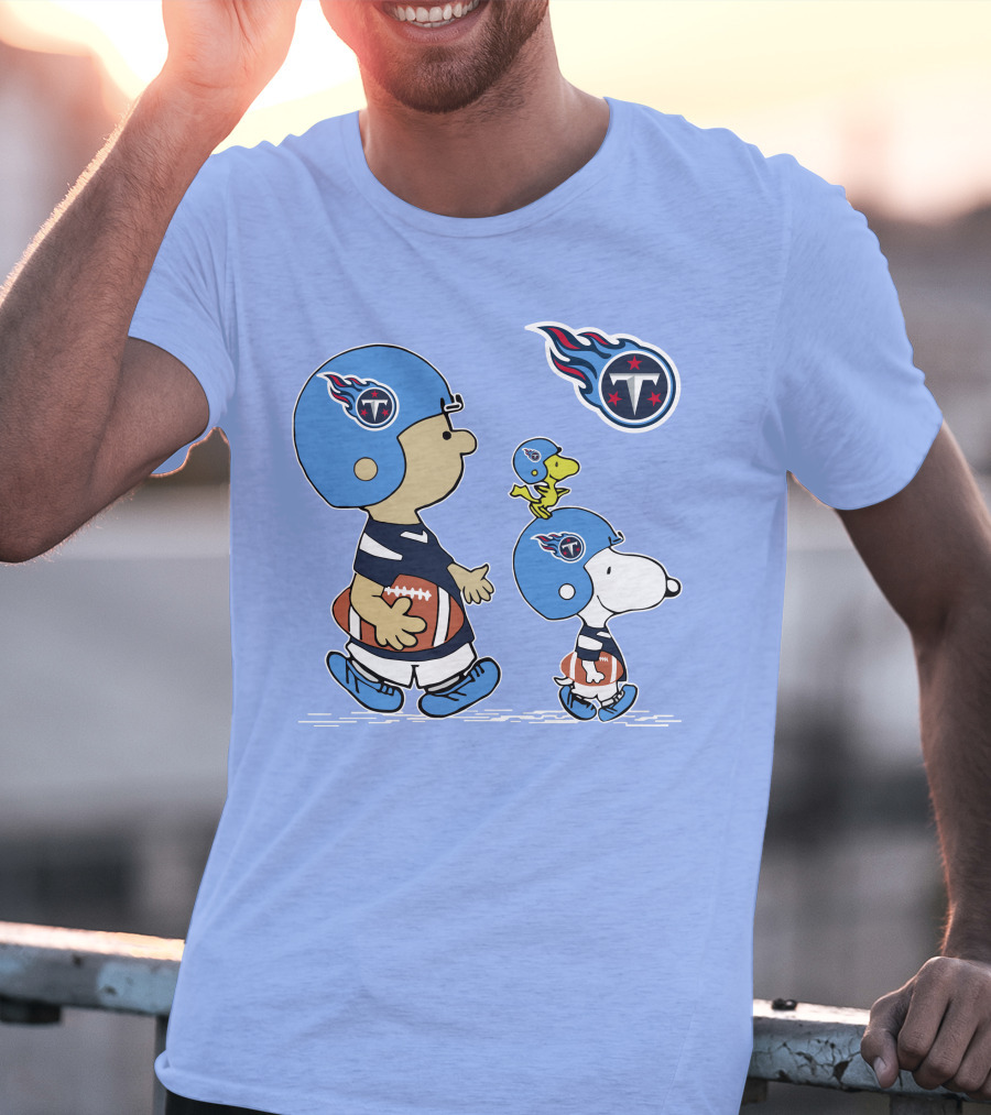 Titans Football Snoopy And Friends Helmet Walk T-Shirt