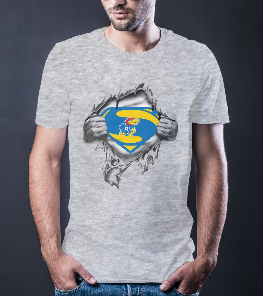 KU Jayhawks Superman Logo Reveal T-Shirt