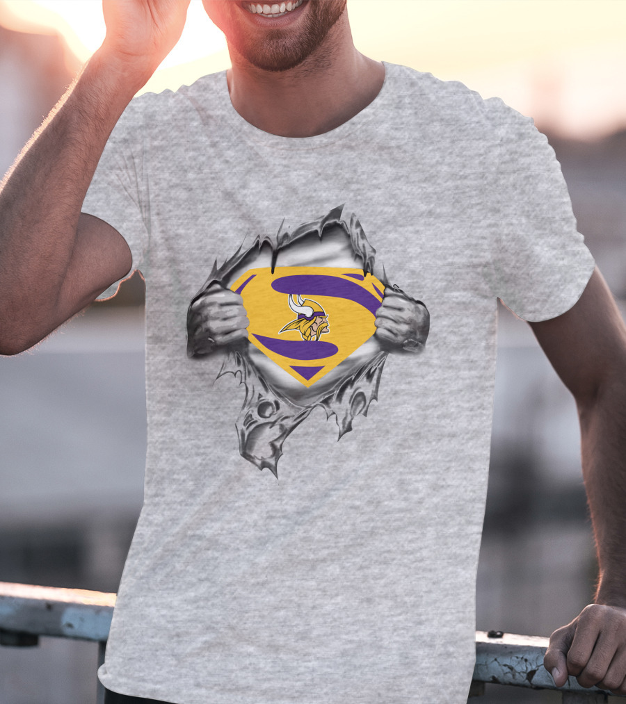 Vikings Logo Superman Shield Fusion T-Shirt