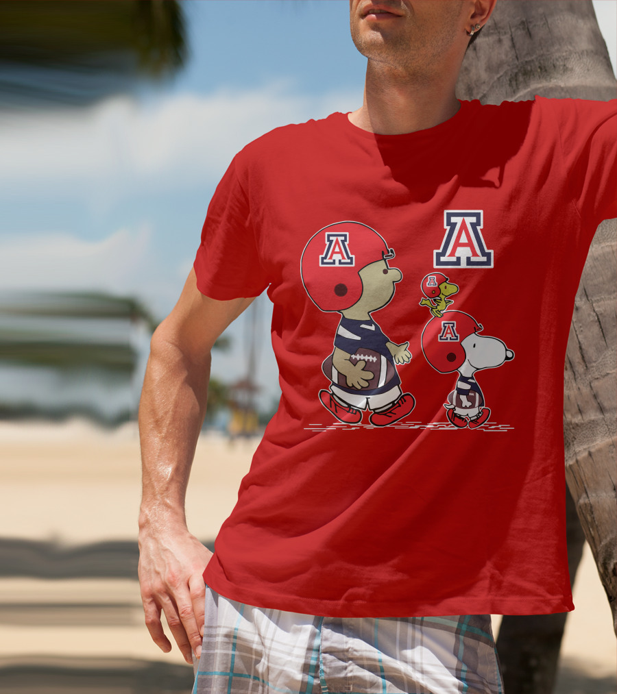 Arizona Wildcats Snoopy Football Team Peanuts Characters T-Shirt