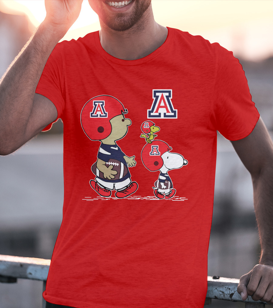 Arizona Wildcats Snoopy Football Team Peanuts Characters T-Shirt