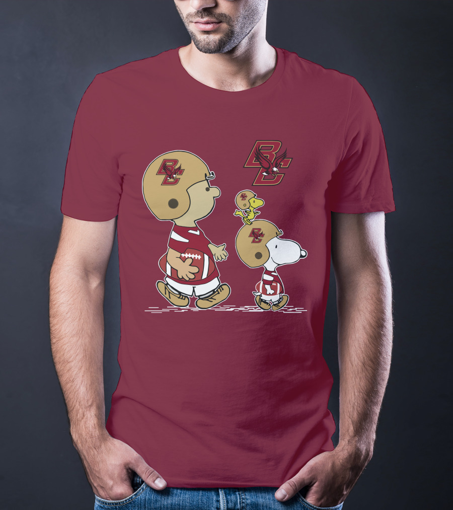 Boston College Eagles Snoopy Football BC T-Shirt