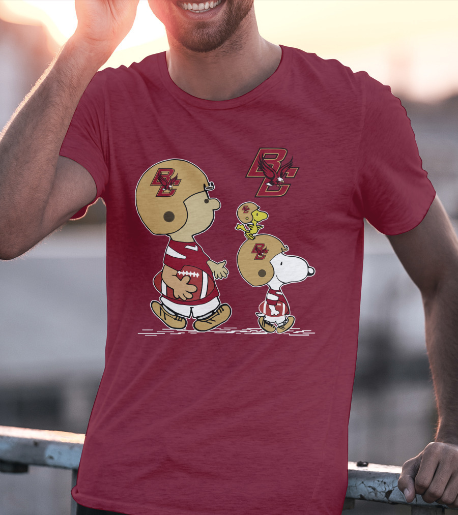 Boston College Eagles Snoopy Football BC T-Shirt