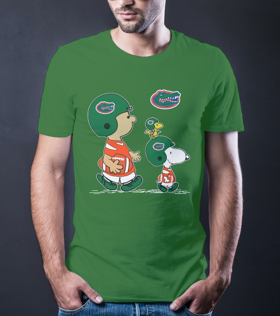 Florida Gators Snoopy And Woodstock Football Helmets T-Shirt