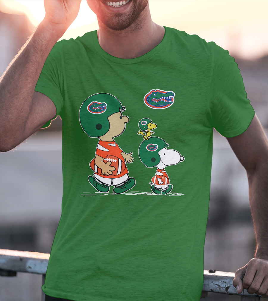 Florida Gators Snoopy And Woodstock Football Helmets T-Shirt