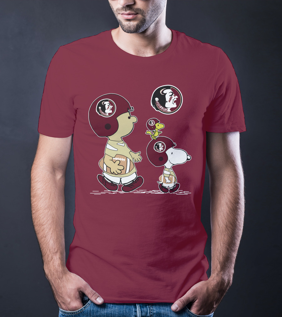 FSU Seminoles Snoopy And Woodstock Football Helmet T-Shirt
