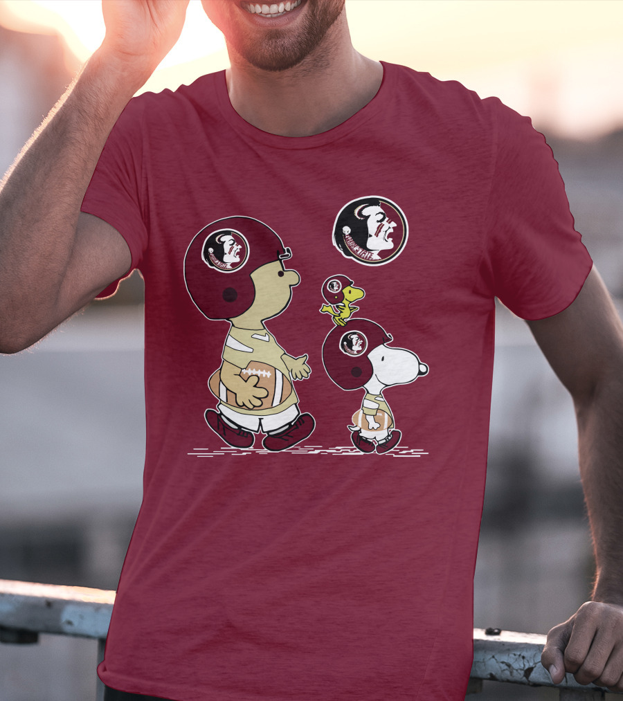 FSU Seminoles Snoopy And Woodstock Football Helmet T-Shirt