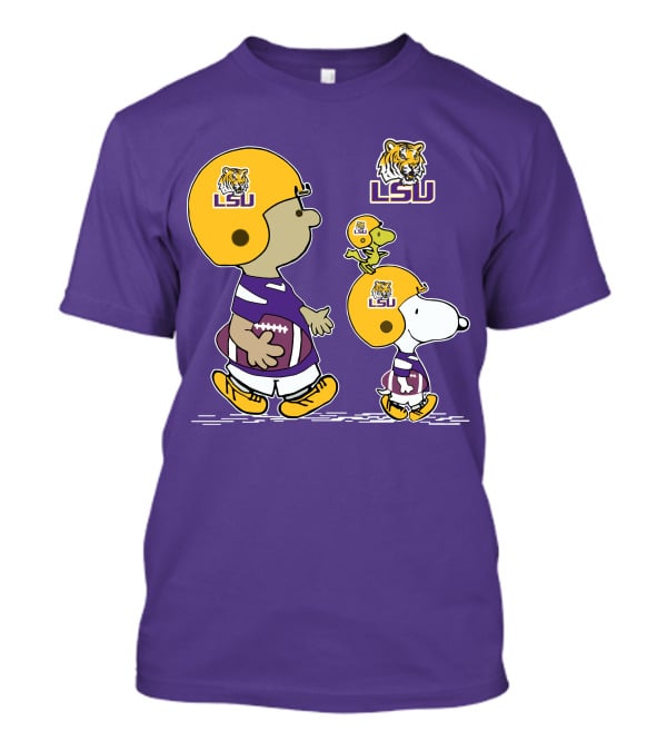 LSU Tigers Snoopy And Woodstock Football Adventure T-Shirt