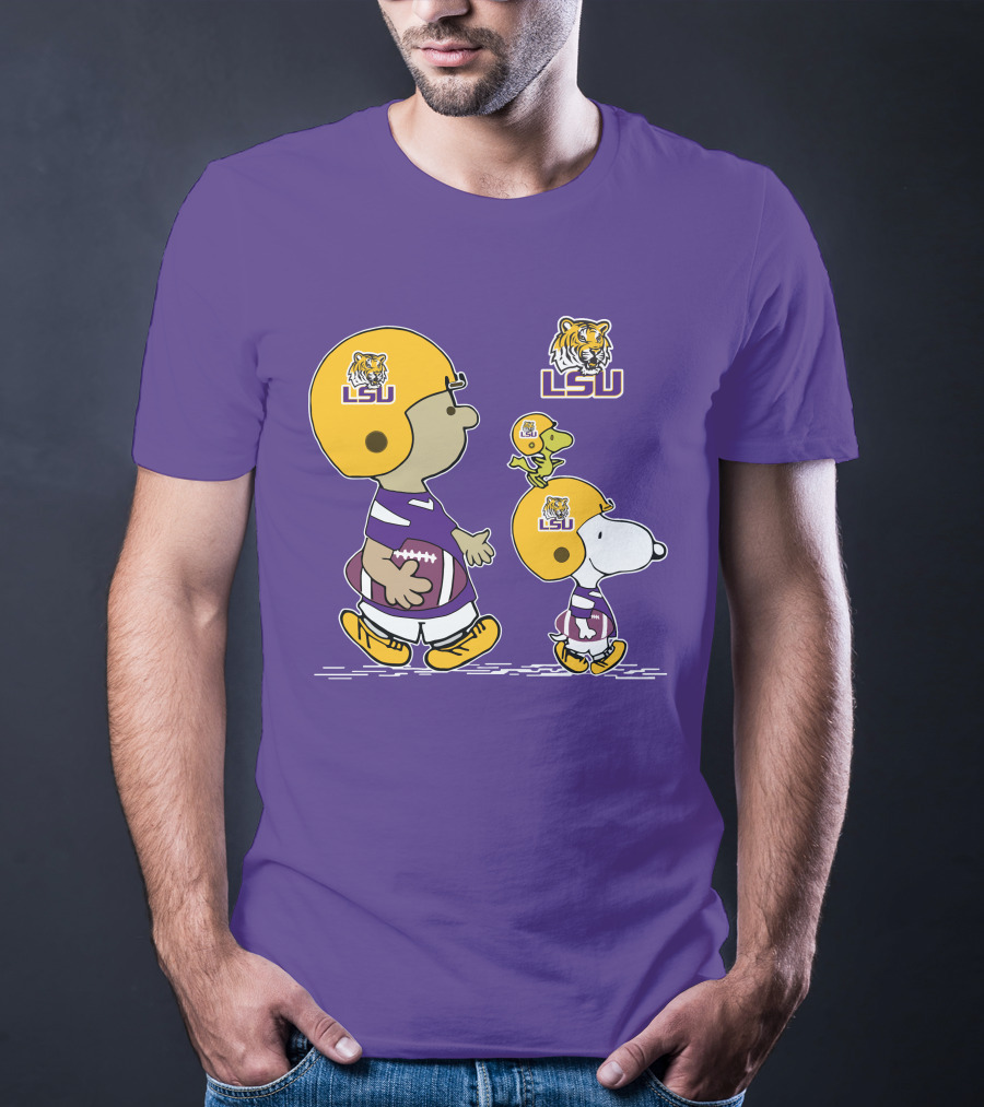 LSU Tigers Snoopy And Woodstock Football Adventure T-Shirt