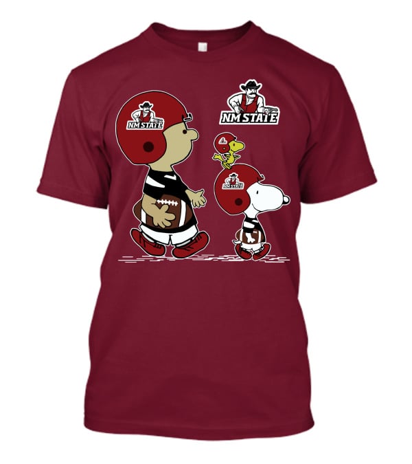 NM State Snoopy Football Helmet Peanuts Characters T-Shirt
