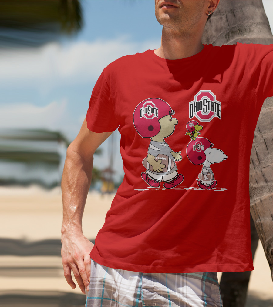 Ohio State Football Snoopy And Woodstock Peanuts Sports Gear T-Shirt