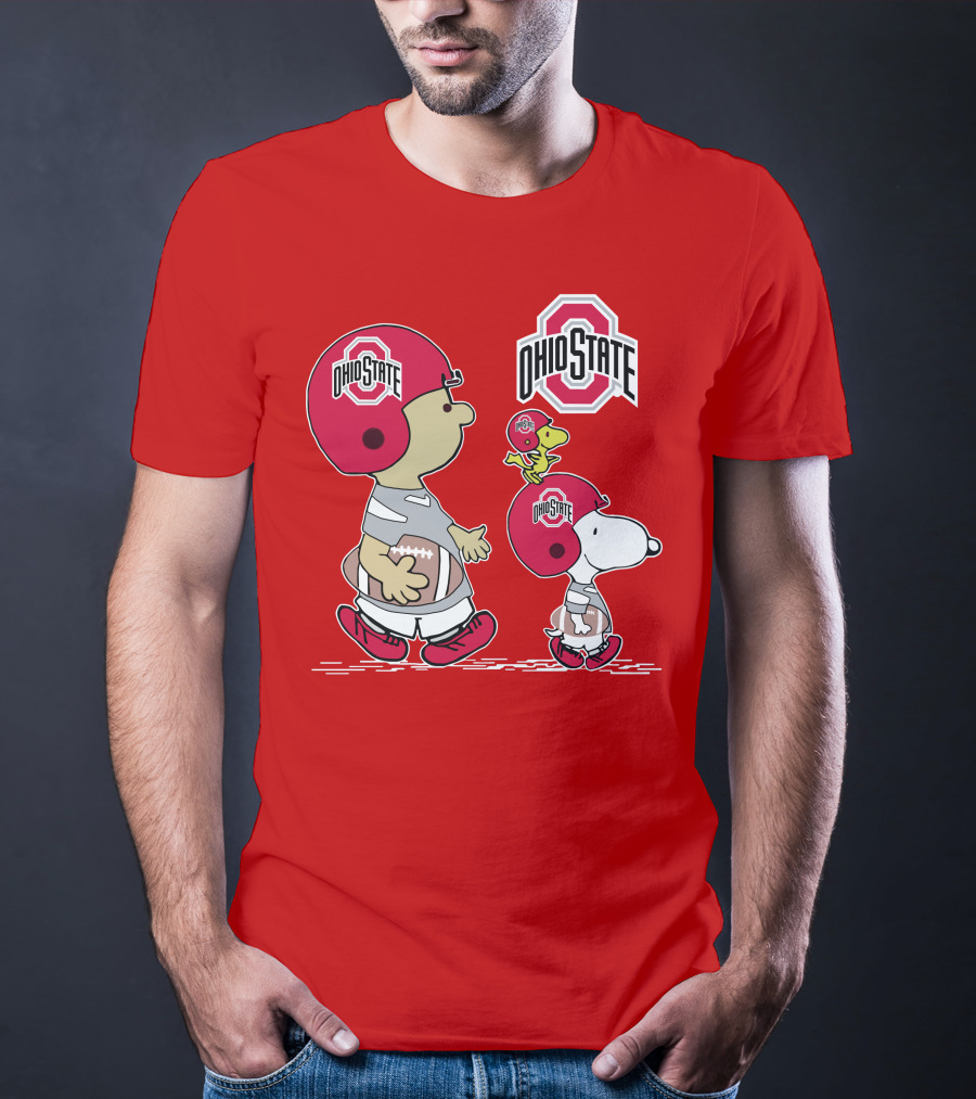 Ohio State Football Snoopy And Woodstock Peanuts Sports Gear T-Shirt